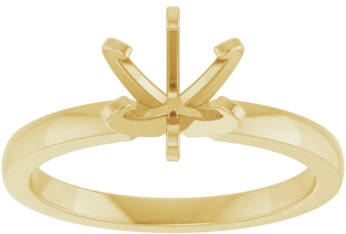 Sužadėtuvių Žiedas „Solitaire“ 585 Geltonojo Aukso Round 6.4mm (3)