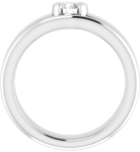 10K White 4.4 mm Round Half Bezel Solitaire Engagement Ring Mounting (7)