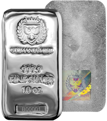 10 oz Silver Bar Germania Mint (1)