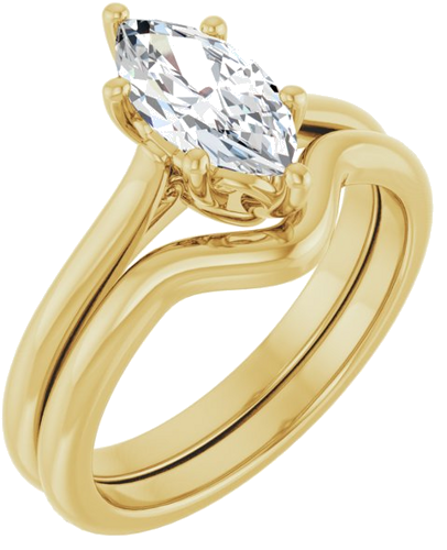 14K Yellow 10x5 mm Marquise Solitaire Engagement Ring Mounting (6)