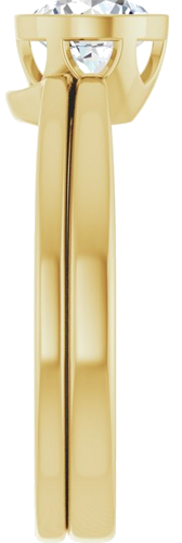 Sužadėtuvių Žiedas „Bezel-Set Solitaire“ 585 Geltonojo Aukso Round 6.5mm (9)