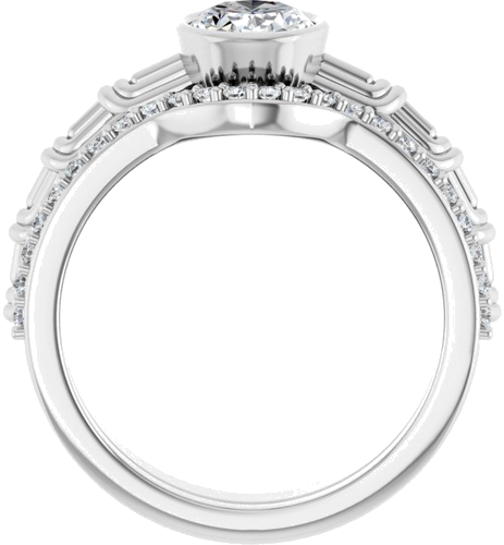 14K White 8 x 6 mm Oval Solitaire Engagement Ring Mounting (7)