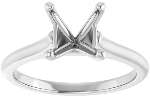 14K White 8.2 mm Round Solitaire Engagement Ring Mounting (3)