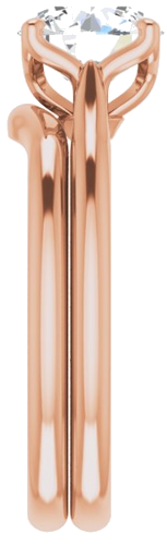 Sužadėtuvių Žiedas „Solitaire“ 14k rose gold Round 7.4mm (9)