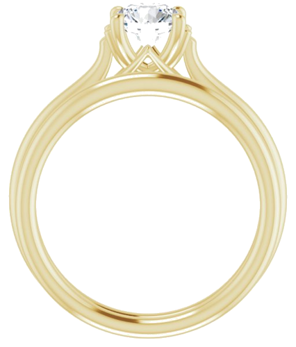 Sužadėtuvių Žiedas „Solitaire“ 585 Geltonojo Aukso Round 5.8mm (7)