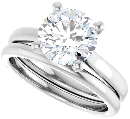 Sužadėtuvių Žiedas „Solitaire“ 950 Platinos Round 8.2mm (10)