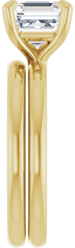 14K Yellow  7x7 mm Asscher Solitaire Engagement Ring Mounting (9)