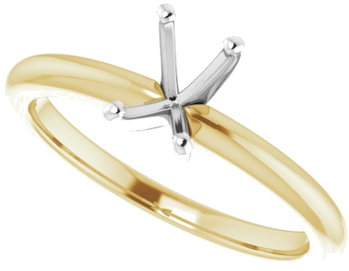 Sužadėtuvių Žiedas „Solitaire“ 585 Baltojo Ir Geltonojo Aukso Emerald 6mm x 4mm (5)