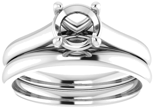14K White 6.5 mm Round Solitaire Engagement Ring Mounting (8)