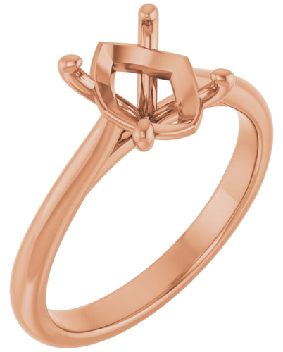 Sužadėtuvių Žiedas „Solitaire“ 585 Rožinis Aukso Oval 9mm x 7mm (1)