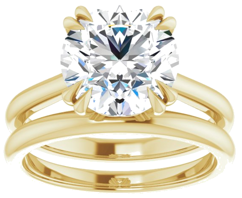 14K Yellow 9.4 mm Round Solitaire Engagement Ring Mounting (8)