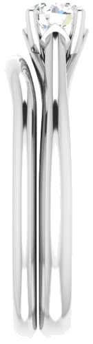 Sužadėtuvių Žiedas „Solitaire“ 585 Baltojo Aukso Round 4.4mm (9)