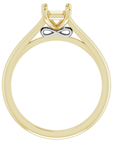 14K Yellow   White  7x5 mm Emerald Solitaire Engagement Ring Mounting (2)