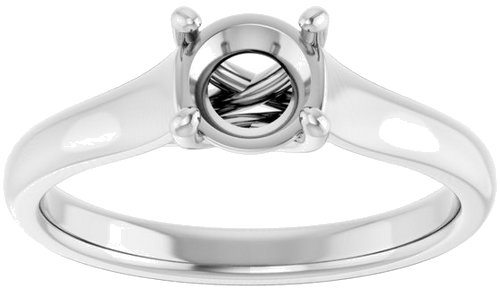 14K White 5.8 mm Round Solitaire Engagement Ring Mounting (3)