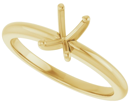 Sužadėtuvių Žiedas 14k yellow gold Emerald 6mm x 4mm (5)