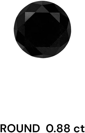 0.88 carat Fancy Black-VVS2 Excellent cut Natūralus Round Deimantas (1)