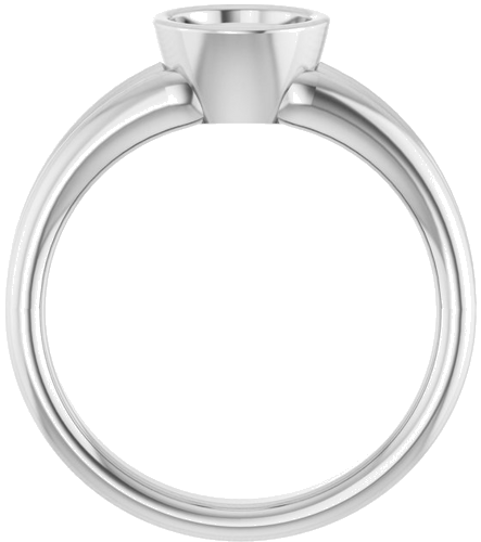 Sužadėtuvių Žiedas „Bezel-Set Solitaire“ 585 Baltojo Aukso Round 6.5mm (2)