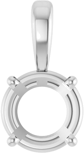 14K White 7 mm Round 4-Prong Pendant Mounting (1)