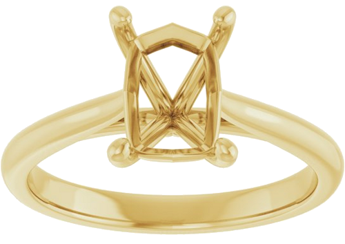 Sužadėtuvių Žiedas „Solitaire“ 585 Geltonojo Aukso Emerald 8mm x 6mm (3)