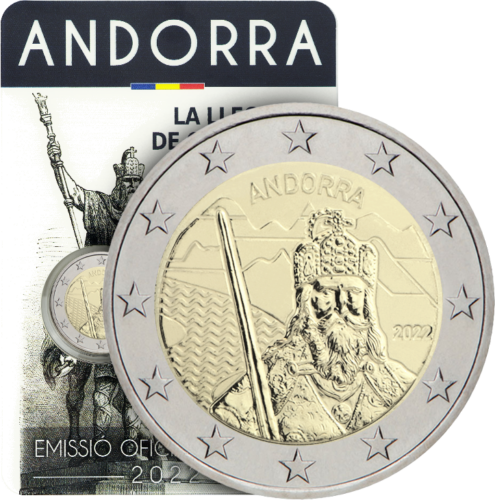 2022 ANDORRA THE LEGEND OF CHARLEMAGNE 2 EIRO BU MONĒTA (1)