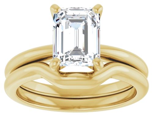 14K Yellow  8x6 mm Emerald Solitaire Engagement Ring Mounting (8)