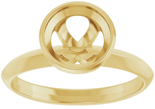 14K Yellow 7.4 mm Round Solitaire Engagement Ring Mounting (3)