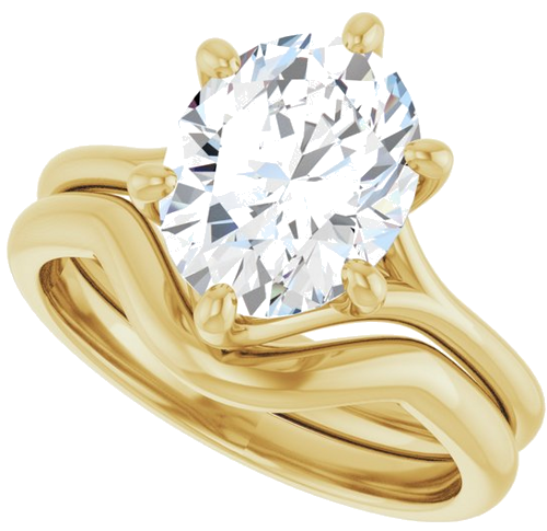 Sužadėtuvių Žiedas „Solitaire“ 585 Geltonojo Aukso Oval 10mm x 8mm (10)