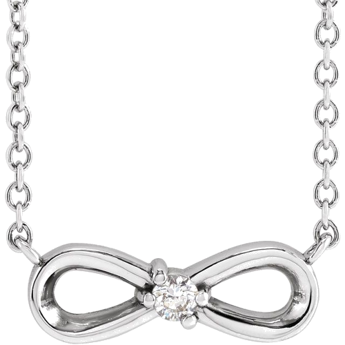 Sterling Silver 1-Stone Family Infinity 18  Necklace Mounting (3)