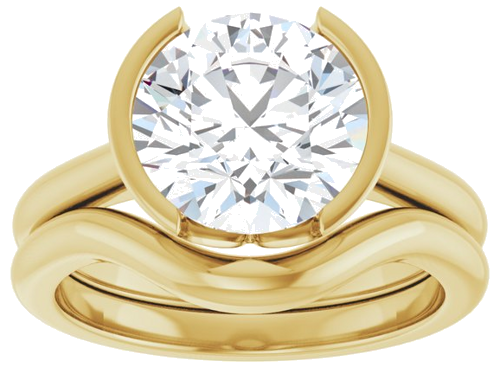 14K Yellow 9.4 mm Round Solitaire Engagement Ring Mounting (8)