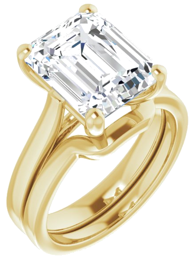 Sužadėtuvių Žiedas „Solitaire“ 585 Geltonojo Aukso Emerald 11mm x 9mm (6)