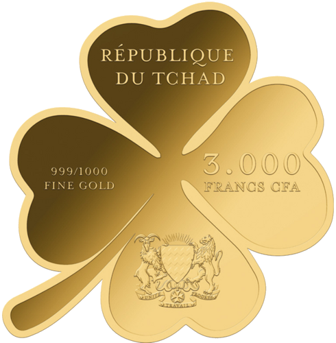 1/1000 oz Lucky Clover 3000 Francs Chad Gold Coin (3)