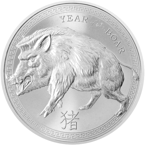 1 oz Cūku gads 2019 ASV sudraba monēta (1)