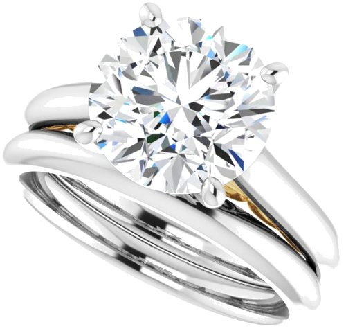 Sužadėtuvių Žiedas „Solitaire“ 585 Baltojo Ir Geltonojo Aukso Round 9.4mm (10)