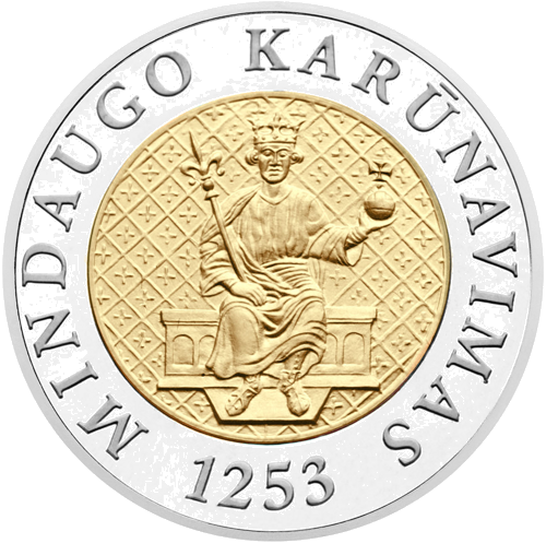 2003 Mindaugas Coronation 750 Years Lithuania 200 Litas Gold Coin (1)