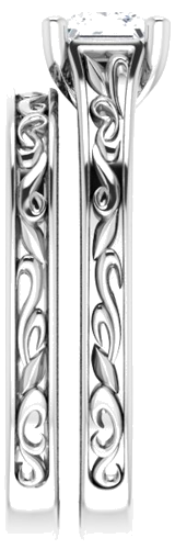 14K White 4.5x4.5 mm Square Engagement Ring Mounting (9)