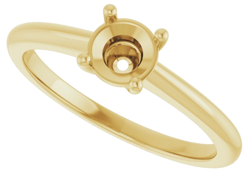 14K Yellow 5.2 mm Round Solitaire Engagement Ring Mounting (4)