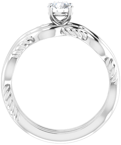 14K White  4.8 mm Round Solitaire Engagement Ring Mounting (7)