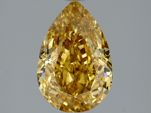 2.01 carat Fancy Deep Orangey Yellow-SI2 Natūralus Pear Deimantas (1)
