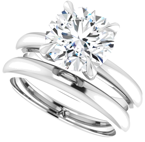 Sužadėtuvių Žiedas „Claw-Prong Solitaire“ 10k white gold Round 8.8mm (10)