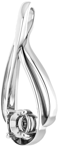 Continuum Sterling Silver  4.8 mm Round Pendant Mounting (2)