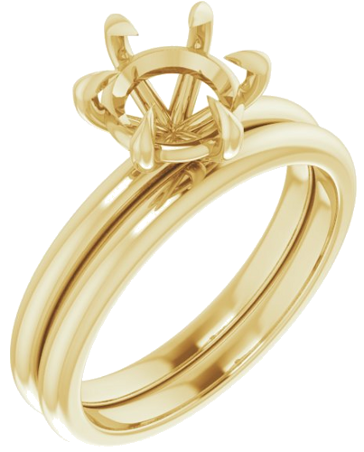 14K Yellow 7.4 mm Round Solitaire Engagement Ring Mounting (6)