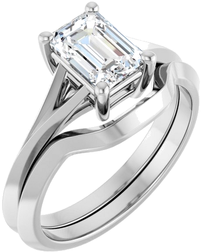 14K White 7x5 mm Emerald Solitaire Engagement Ring Mounting (6)