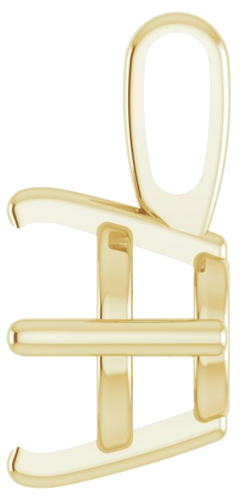 14K Yellow 7.5 mm Round 4-Prong Pendant Mounting (3)