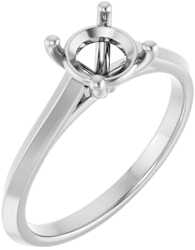 Sužadėtuvių Žiedas „Solitaire“ 585 Baltojo Aukso Round 6.5mm (1)