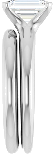 14K White 8x6 mm Emerald Solitaire Engagement Ring Mounting (8)