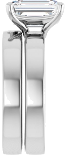 14K White 9x7 mm Emerald Solitaire Engagement Ring Mounting (9)