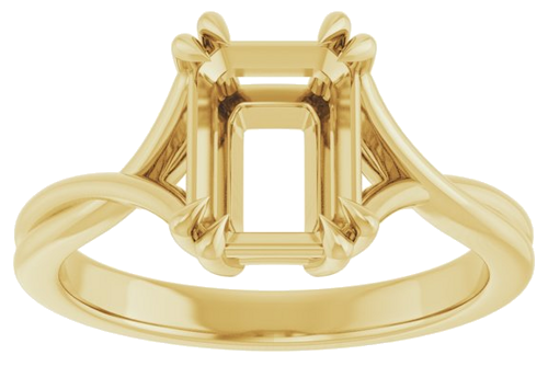 Sužadėtuvių Žiedas „Solitaire“ 585 Geltonojo Aukso Emerald 8mm x 6mm (3)