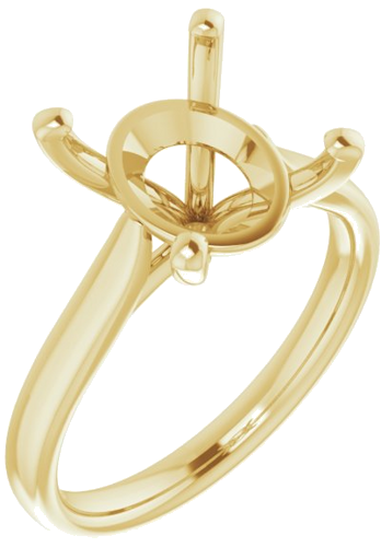 Sužadėtuvių Žiedas „Solitaire“ 585 Geltonojo Aukso Oval 12mm x 10mm (1)