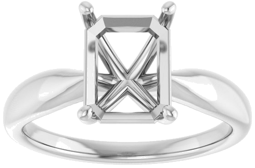 Sužadėtuvių Žiedas „Solitaire“ 585 Baltojo Aukso Emerald 9mm x 7mm (3)