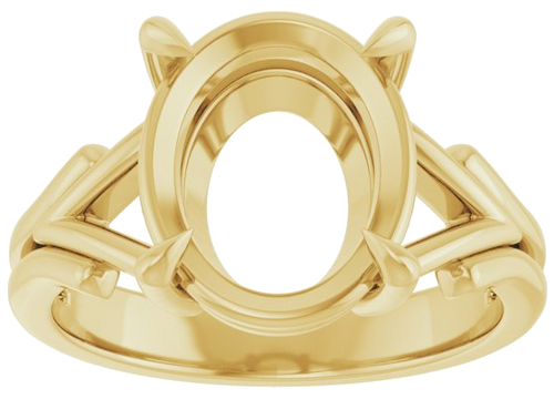 Sužadėtuvių Žiedas „Solitaire“ 750 Geltonojo Aukso Oval 12mm x 10mm (3)